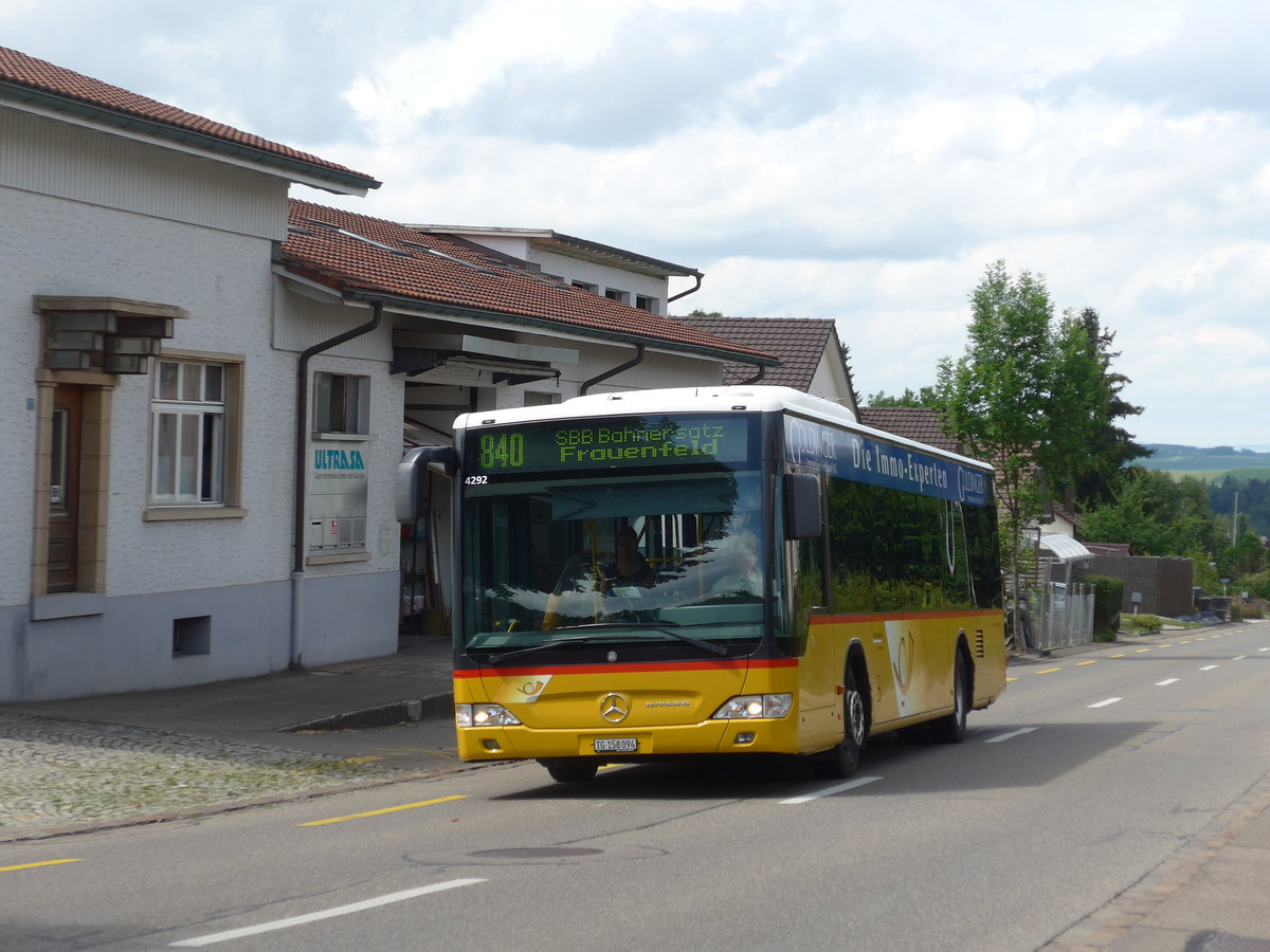 (182'006) - PostAuto Ostschweiz - TG 158'094 - Mercedes (ex Nr. 4) am 10. Juli 2017 beim Bahnhof Rickenbach-Attikon