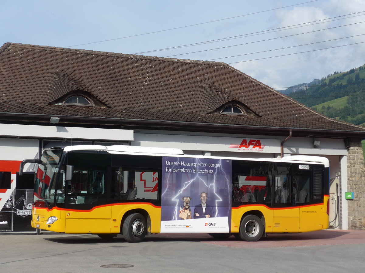 (182'164) - PostAuto Bern - BE 653'383 - Mercedes am 22. Juli 2017 beim Bahnhof Frutigen