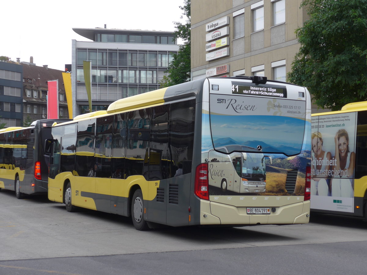 (182'303) - STI Thun - Nr. 191/BE 804'191 - Mercedes am 27. Juli 2017 beim Bahnhof Thun