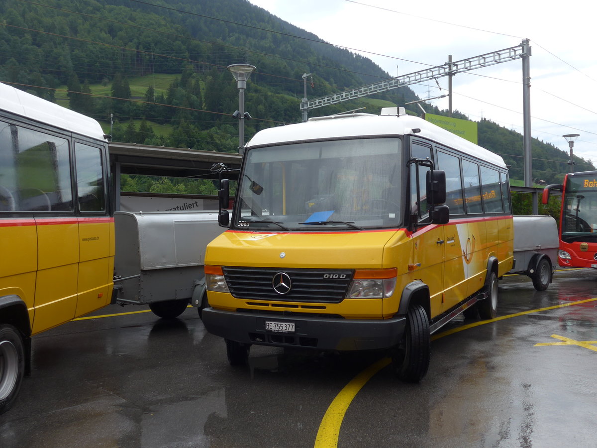 (182'423) - PostAuto Bern - BE 755'377 - Mercedes/Kusters am 31. Juli 2017 beim Bahnhof Reichenbach
