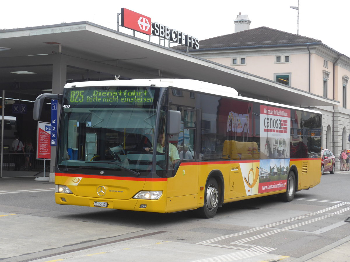 (182'539) - PostAuto Ostschweiz - TG 158'215 - Mercedes (ex Nr. 15) am 3. August 2017 beim Bahnhof Frauenfeld