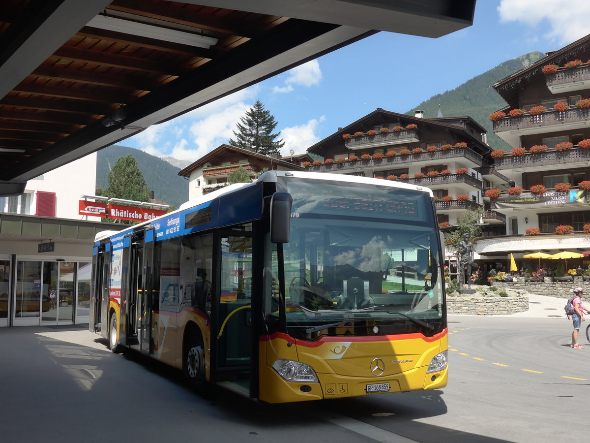 (182'769) - PostAuto Graubnden - GR 168'859 - Mercedes am 5. August 2017 beim Bahnhof Klosters