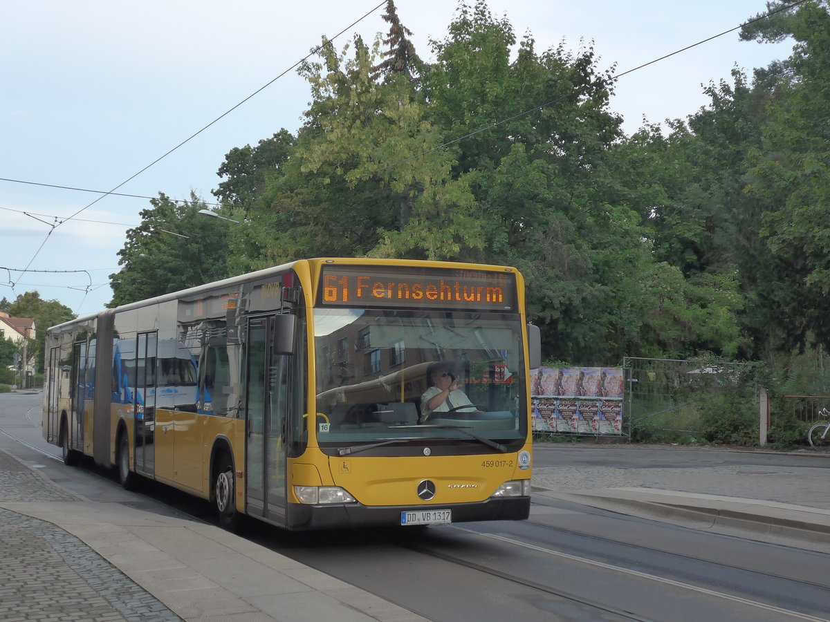 (183'146) - DVB Dresden - Nr. 459'017/DD-VB 1317 - Mercedes am 9. August 2017 in Dresden, Schillerplatz