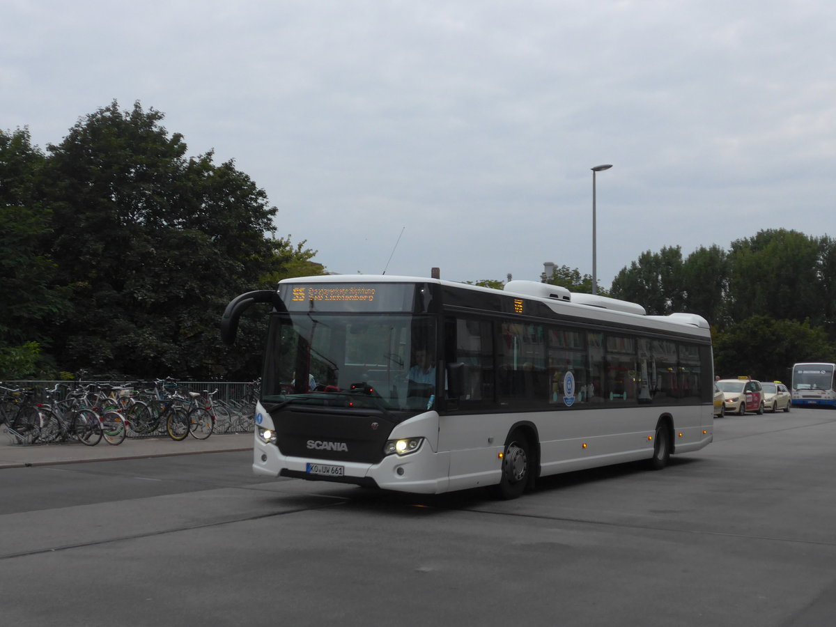 (183'405) - Scania, Koblenz - KO-UW 661 - Scania am 10. August 2017 beim Bahnhof Berlin Ost