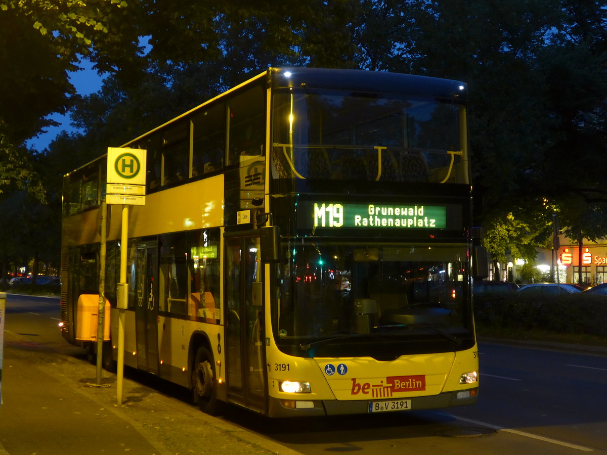 (183'409) - BVG Berlin - Nr. 3191/B-V 3191 - MAN am 10. August 2017 in Berlin, Mehringdamm