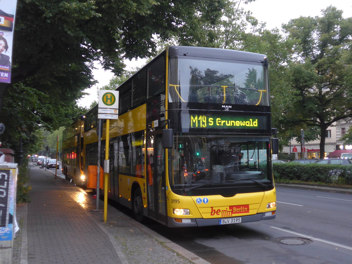 (183'494) - BVG Berlin - Nr. 3195/B-V 3195 - MAN am 11. August 2017 in Berlin, Mehringdamm