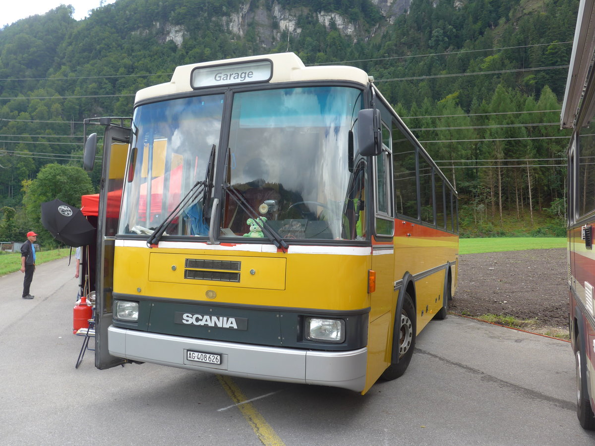 (183'591) - Schneller, Mgenwil - AG 408'626 - Scania/Lauber (ex Dubuis, Savise) am 19. August 2017 in Unterbach, Rollfeld