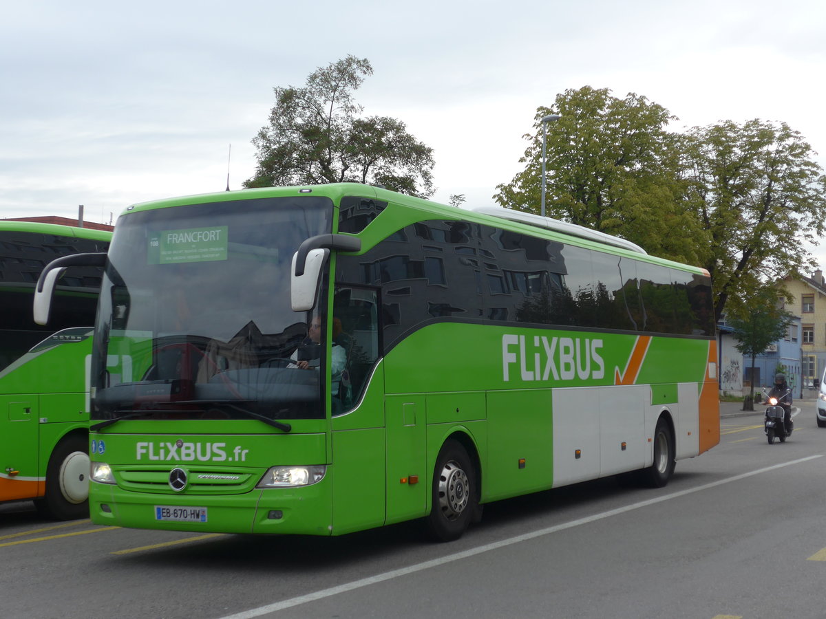 (183'771) - Aus Frankreich: Flixbus - EB 670 HW - Mercedes am 21. August 2017 beim Bahnhof Basel