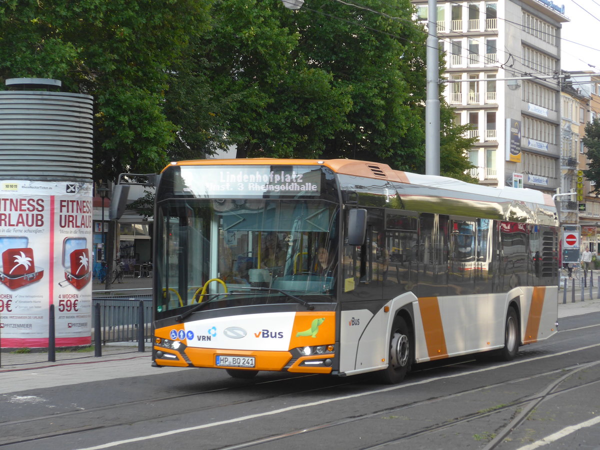 (183'803) - V-Bus, Viernheim - HP-BQ 241 - Solaris am 21. August 2017 beim Hauptbahnhof Mannheim