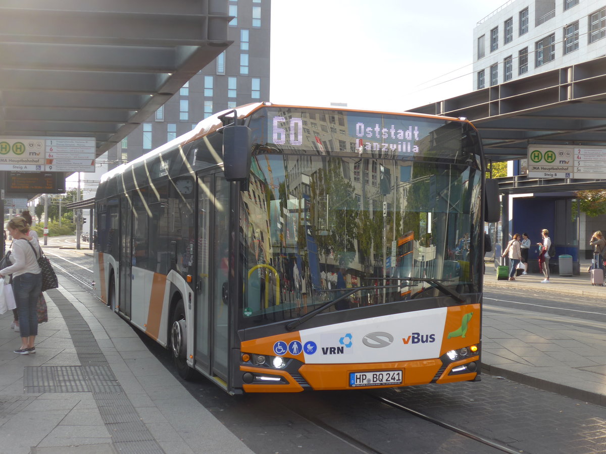 (183'811) - V-Bus, Viernheim - HP-BQ 241 - Solaris am 21. August 2017 beim Hauptbahnhof Mannheim