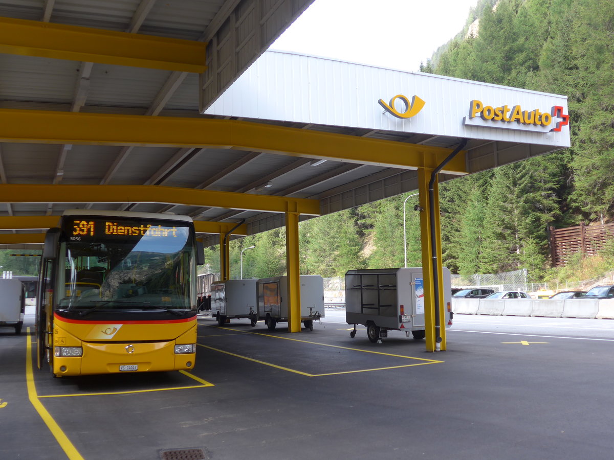(184'258) - Jaggi, Kippel - Nr. 25/VS 24'043 - Irisbus am 25. August 2017 beim Bahnhof Goppenstein