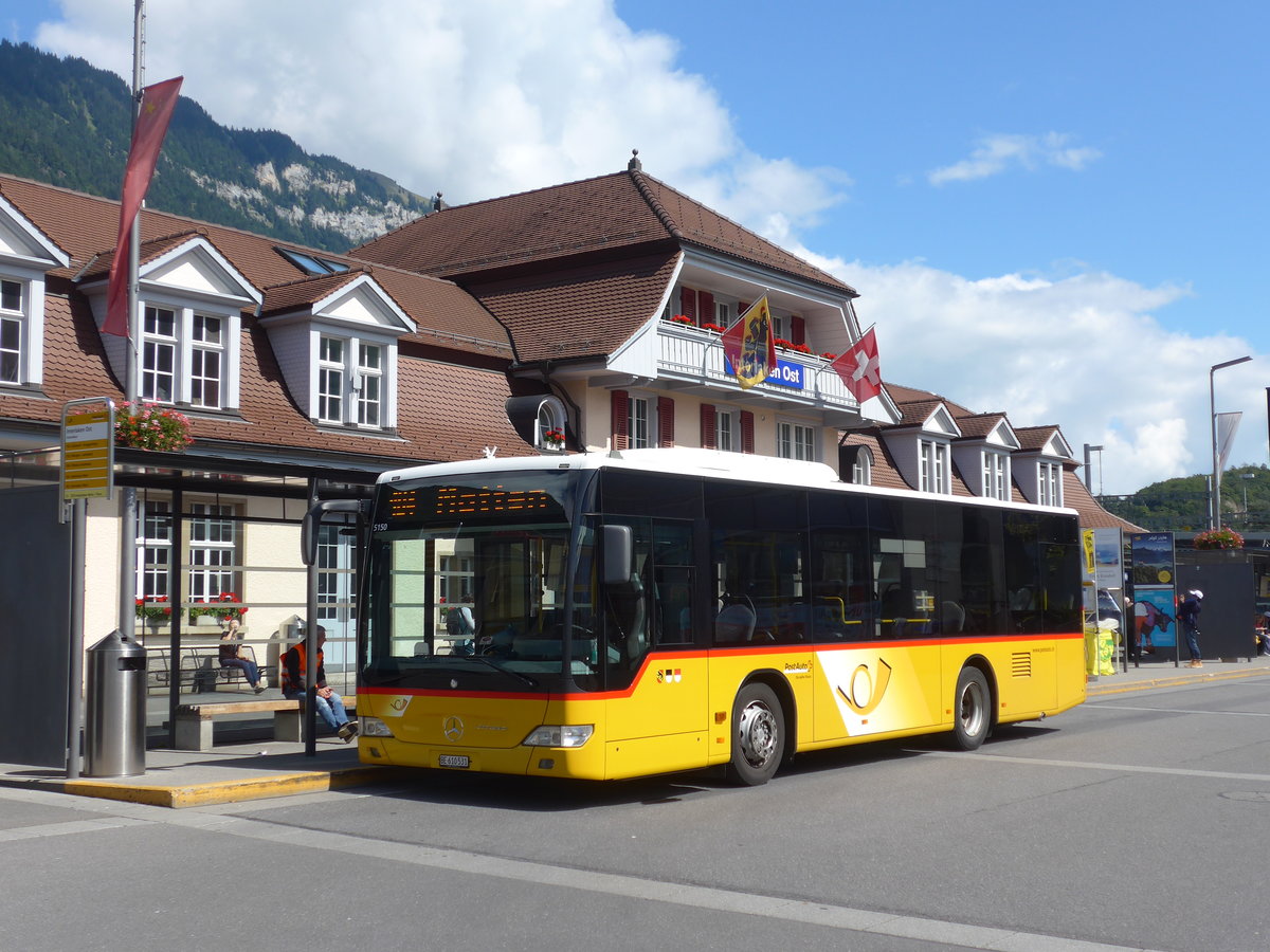 (184'549) - PostAuto Bern - BE 610'531 - Mercedes am 3. September 2017 beim Bahnhof Interlaken Ost