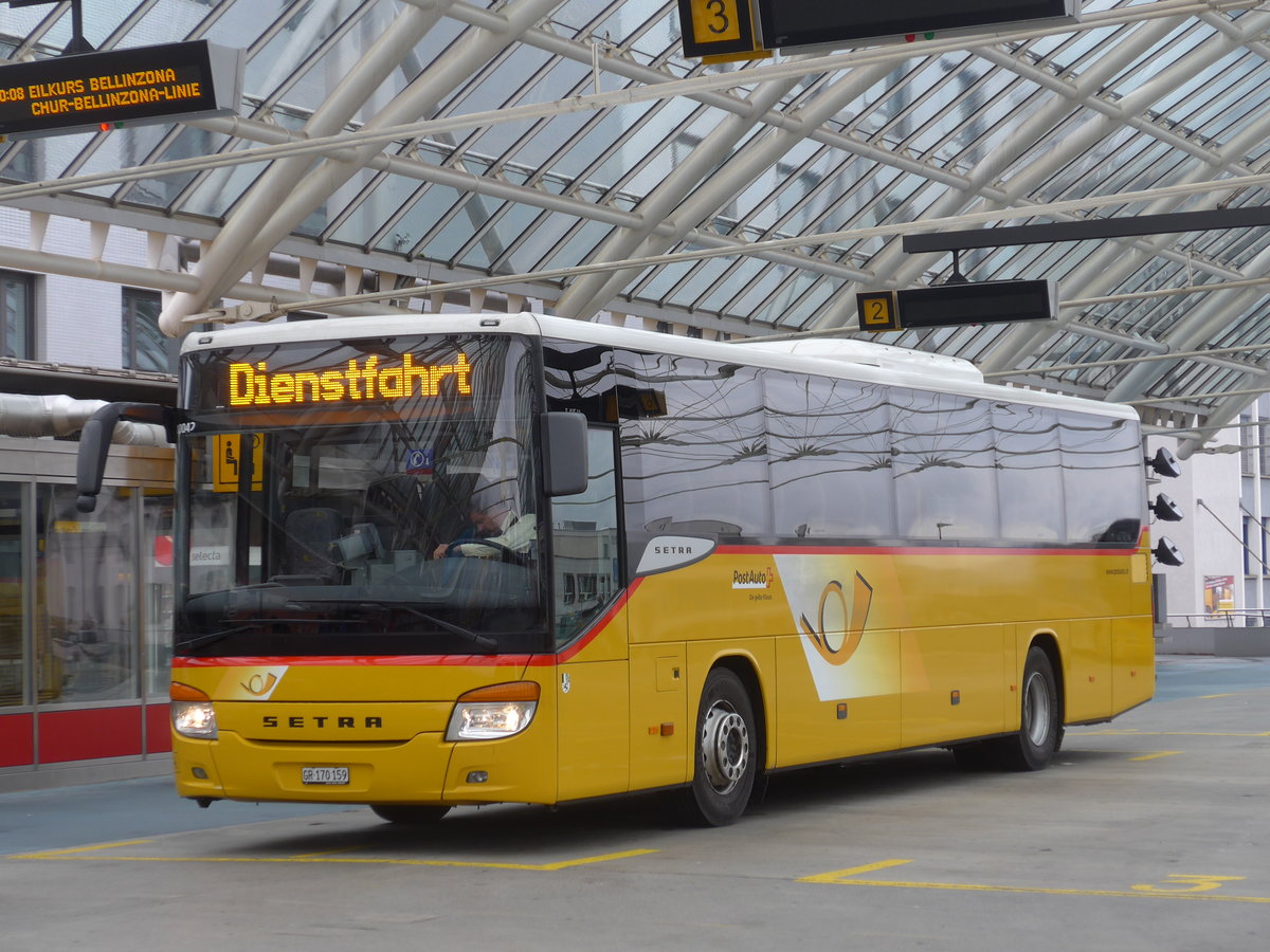 (184'797) - PostAuto Graubnden - GR 170'159 - Setra am 16. September 2017 in Chur, Postautostation