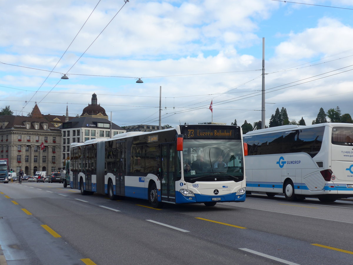 (185'136) - VBL Luzern - Nr. 185/LU 15'012 - Mercedes am 18. September 2017 in Luzern, Bahnhofbrcke