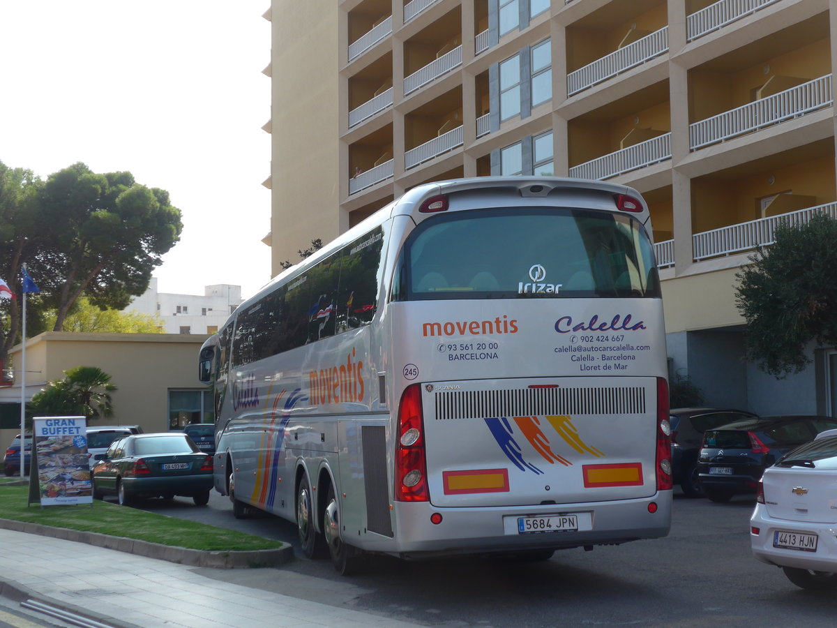 (185'640) - Calella, Calella - Nr. 245/5684 JPN - Scania/Irizar am 29. September 2017 in Roses, Hotel Goya Park