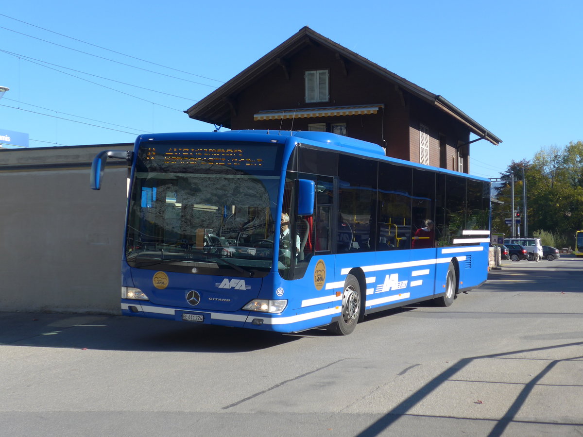 (185'877) - AFA Adelboden - Nr. 58/BE 611'224 - Mercedes am 16. Oktober 2017 beim Bahnhof Wimmis