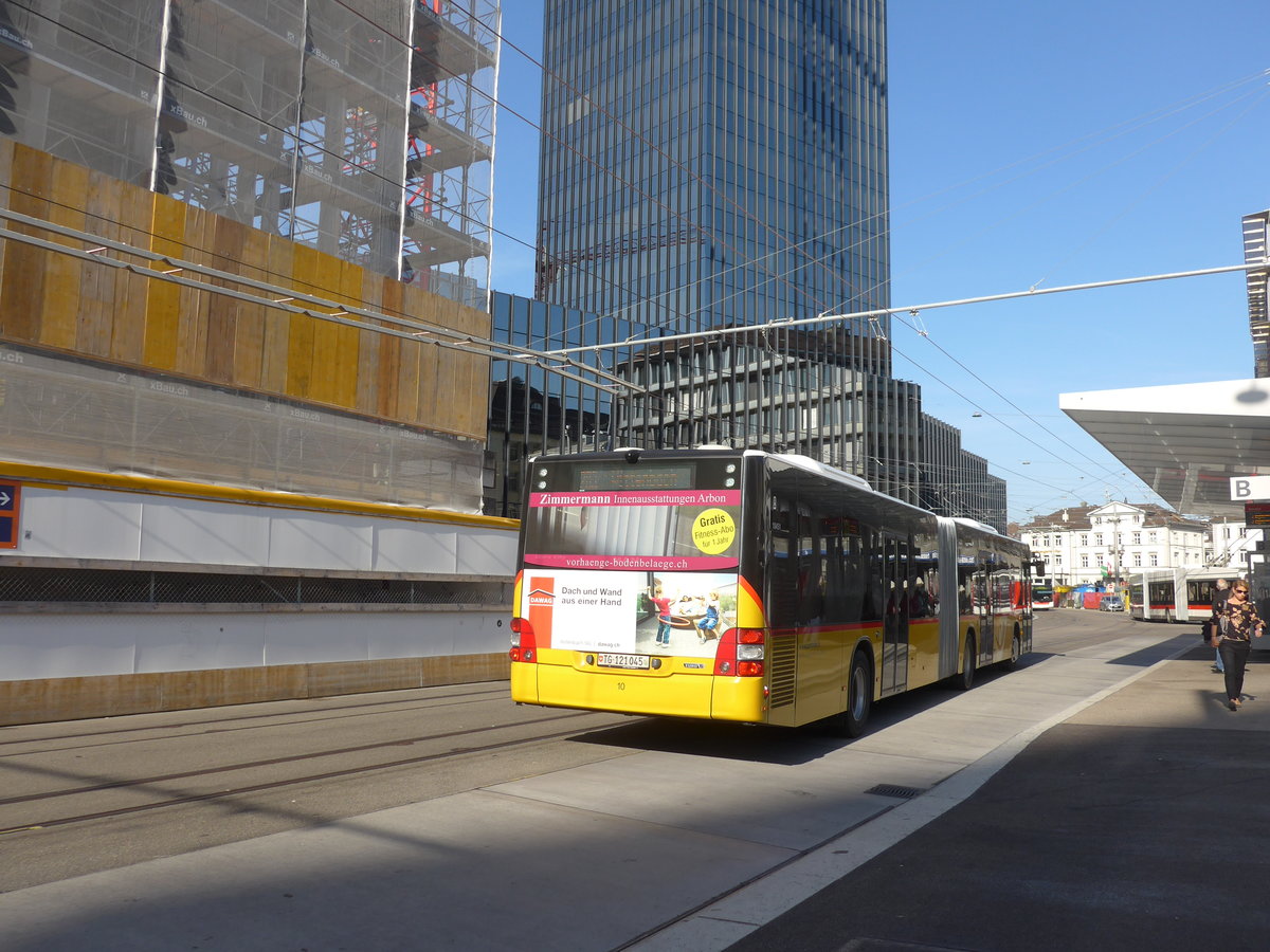 (185'951) - Eurobus, Arbon - Nr. 10/TG 121'045 - MAN am 19. Oktober 2017 beim Bahnhof St. Gallen
