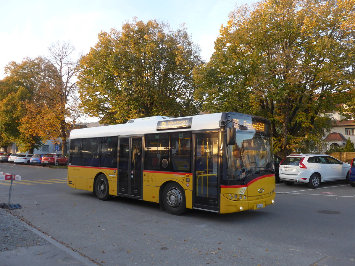(185'969) - PostAuto Ostschweiz - TG 158'065 - Solaris am 19. Oktober 2017 beim Bahnhof Weinfelden