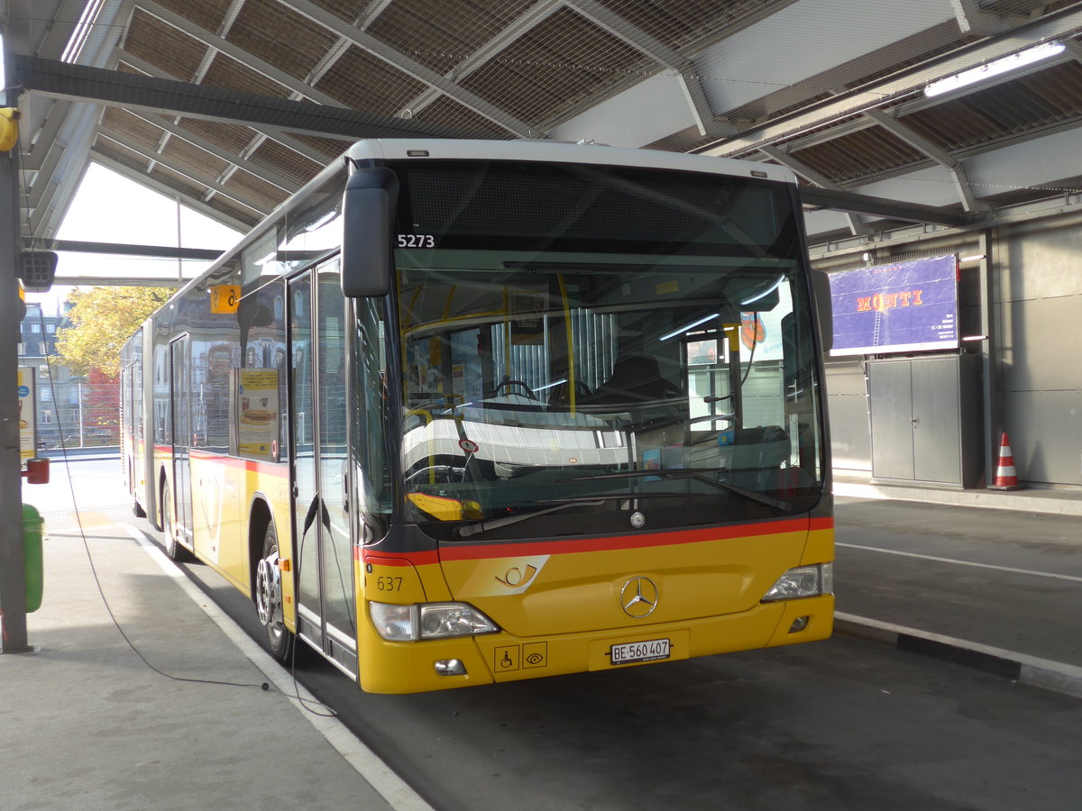 (185'994) - PostAuto Bern - Nr. 637/BE 560'407 - Mercedes am 21. Oktober 2017 in Bern, Postautostation
