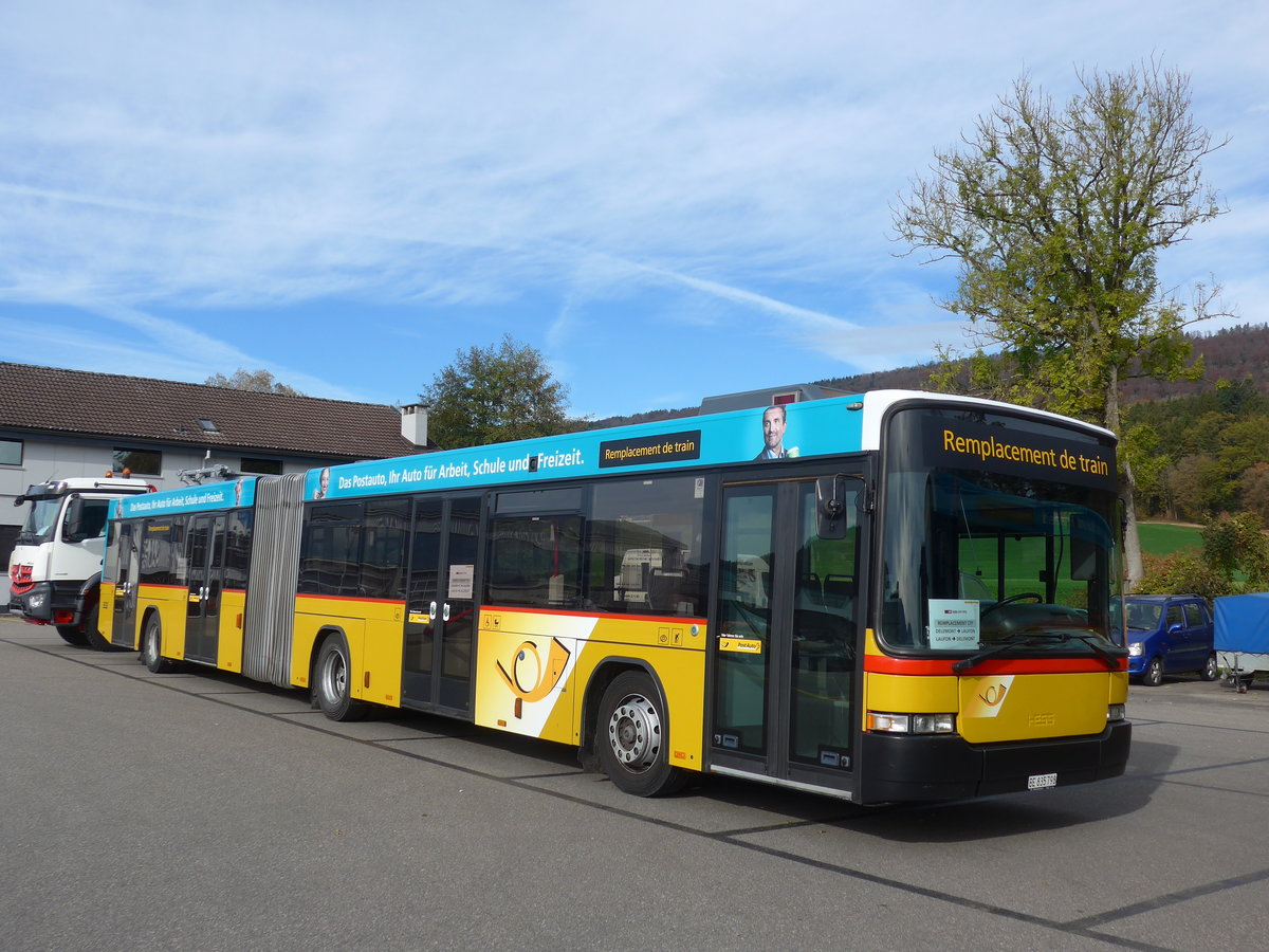 (186'027) - PostAuto Bern - Nr. 798/BE 835'798 - Volvo/Hess (ex Bernmobil, Bern Nr. 262) am 21. Oktober 2017 in Develier, Parkplatz