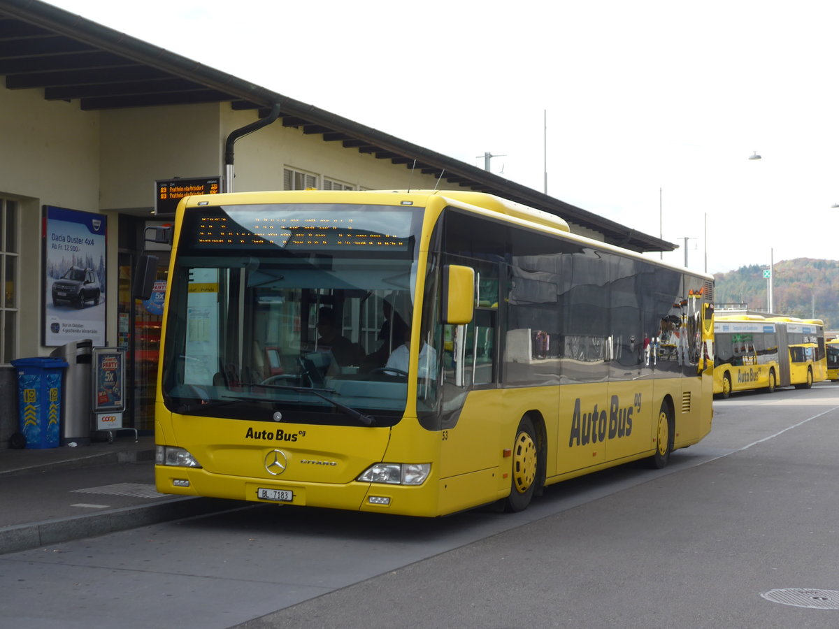 (186'079) - AAGL Liestal - Nr. 53/BL 7183 - Mercedes am 21. Oktober 2017 beim Bahnhof Liestal
