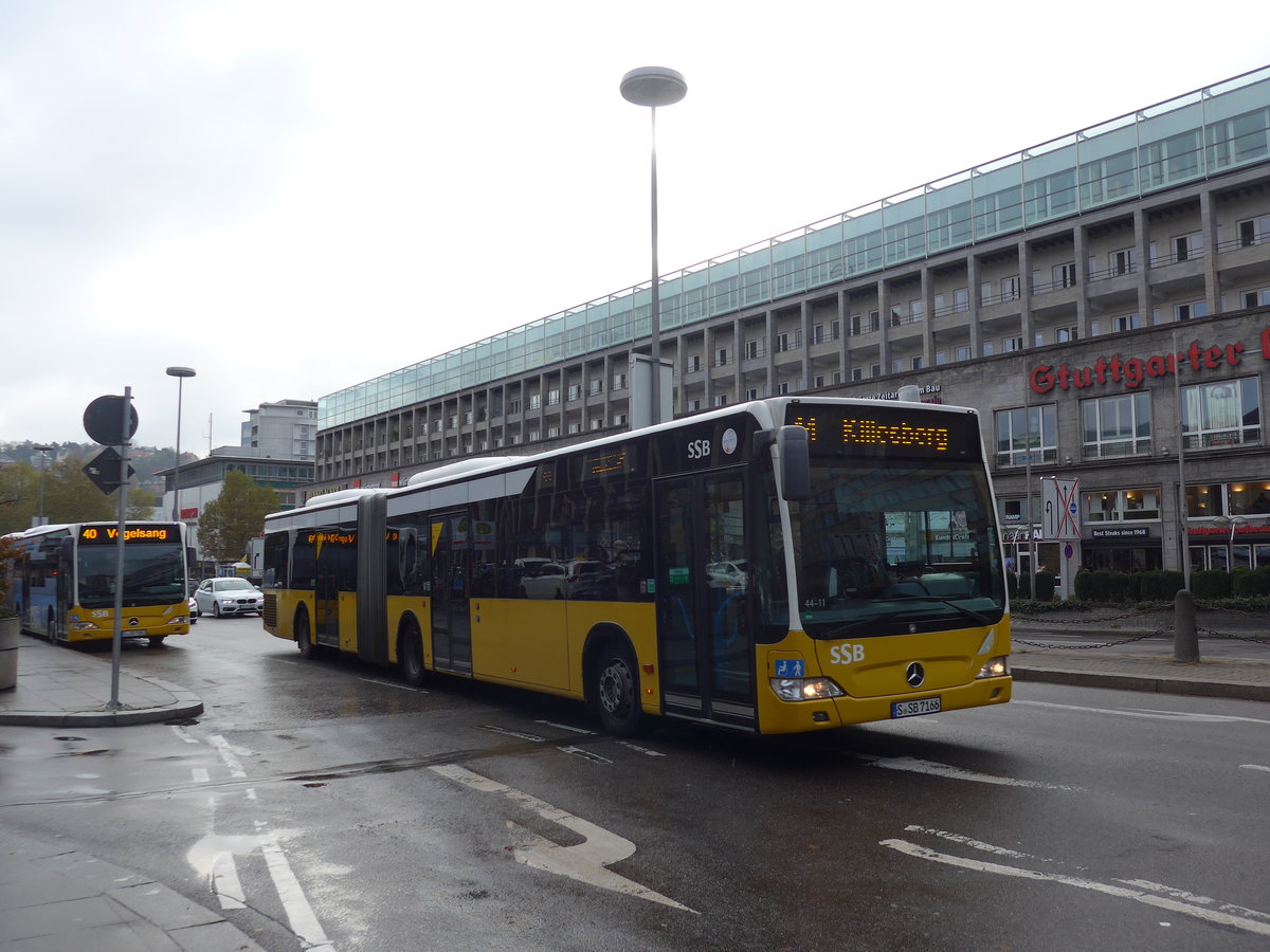 (186'510) - SSB Stuttgart - S-SB 7166 - Mercedes am 13. November 2017 beim Hauptbahnhof Stuttgart