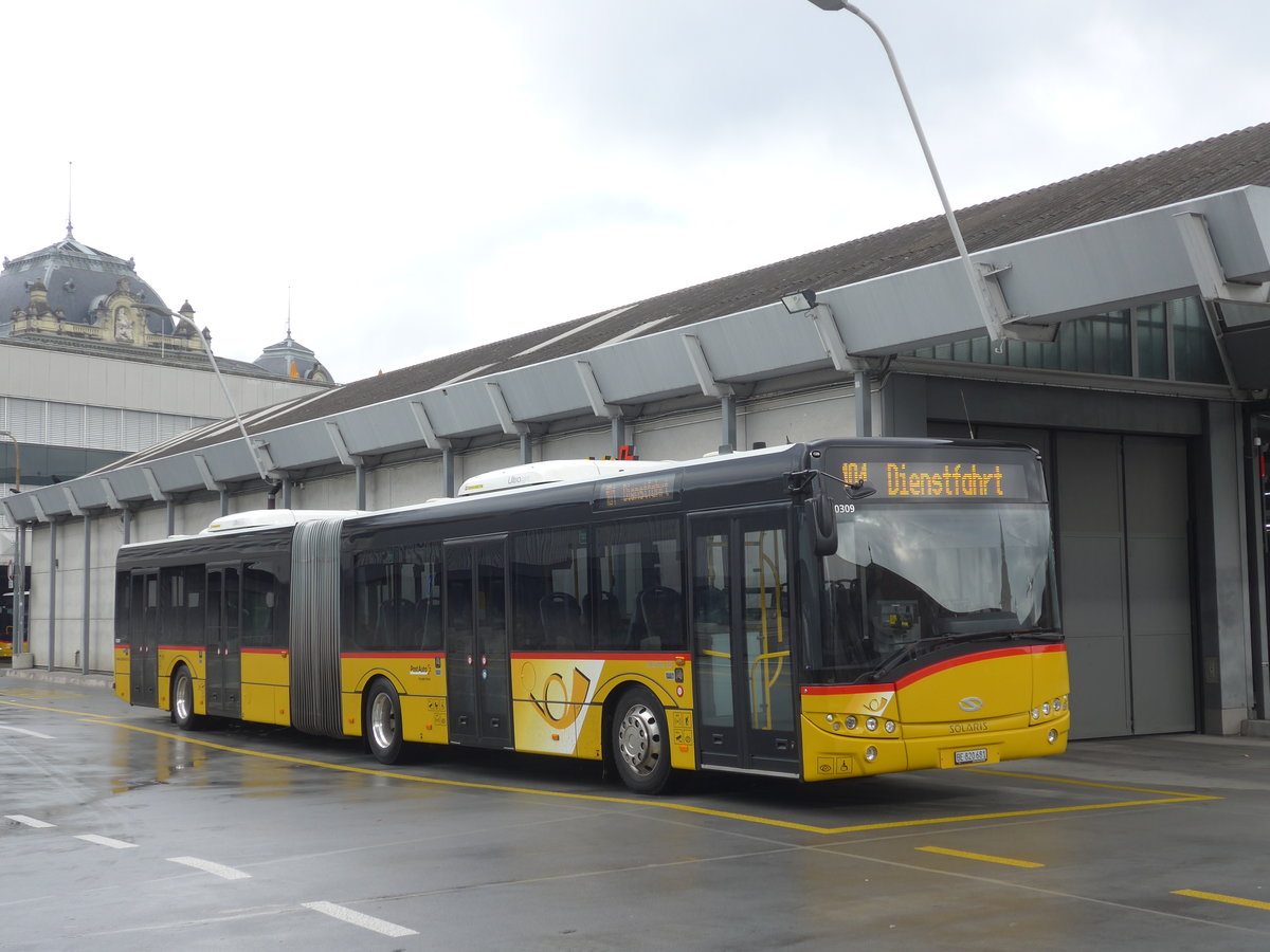 (186'552) - PostAuto Bern - Nr. 681/BE 820'681 - Solaris am 19. November 2017 in Bern, Postautostation