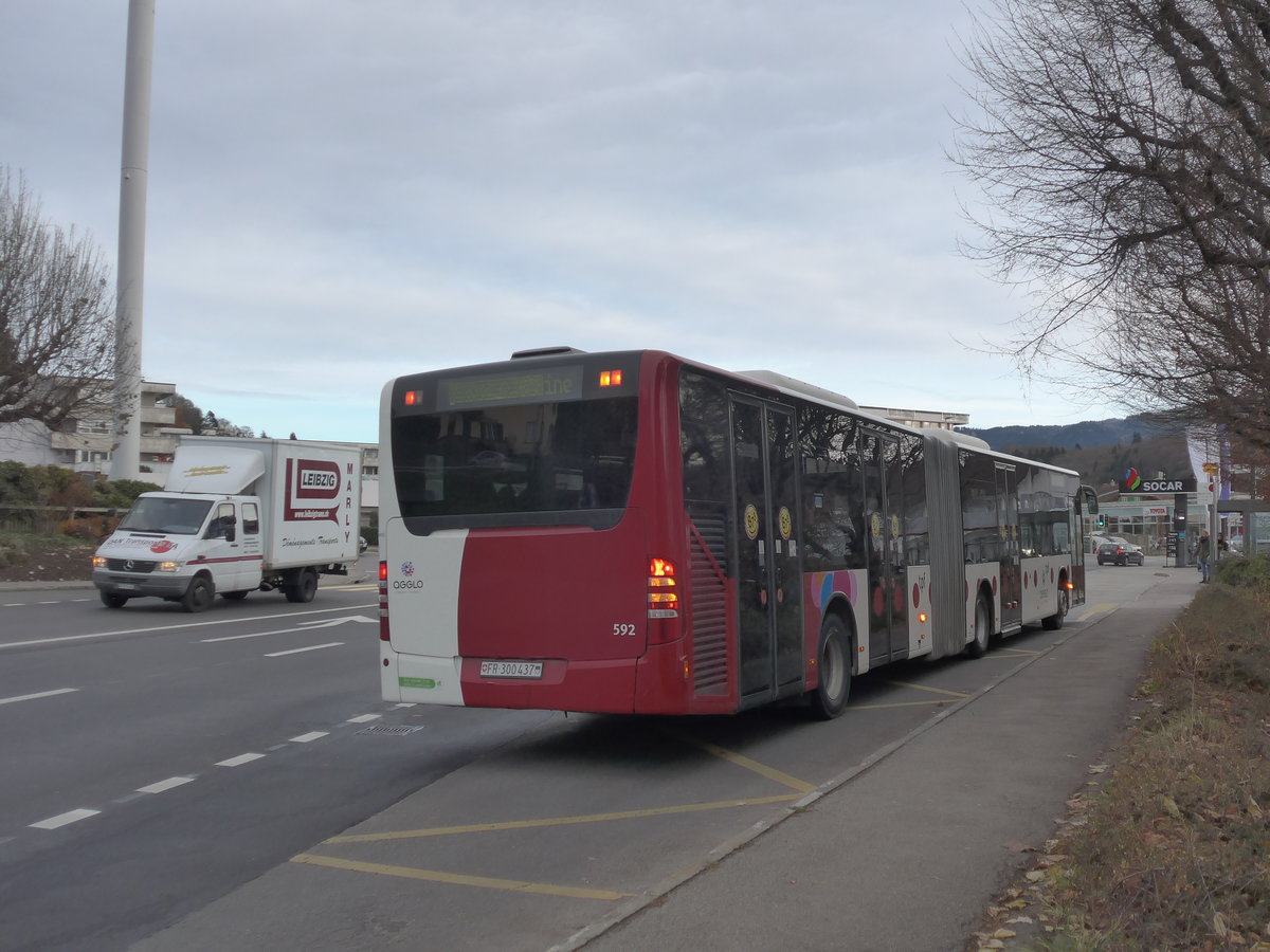 (186'693) - TPF Fribourg - Nr. 592/FR 300'437 - Mercedes am 27. November 2017 in Marly, Marly-Cit