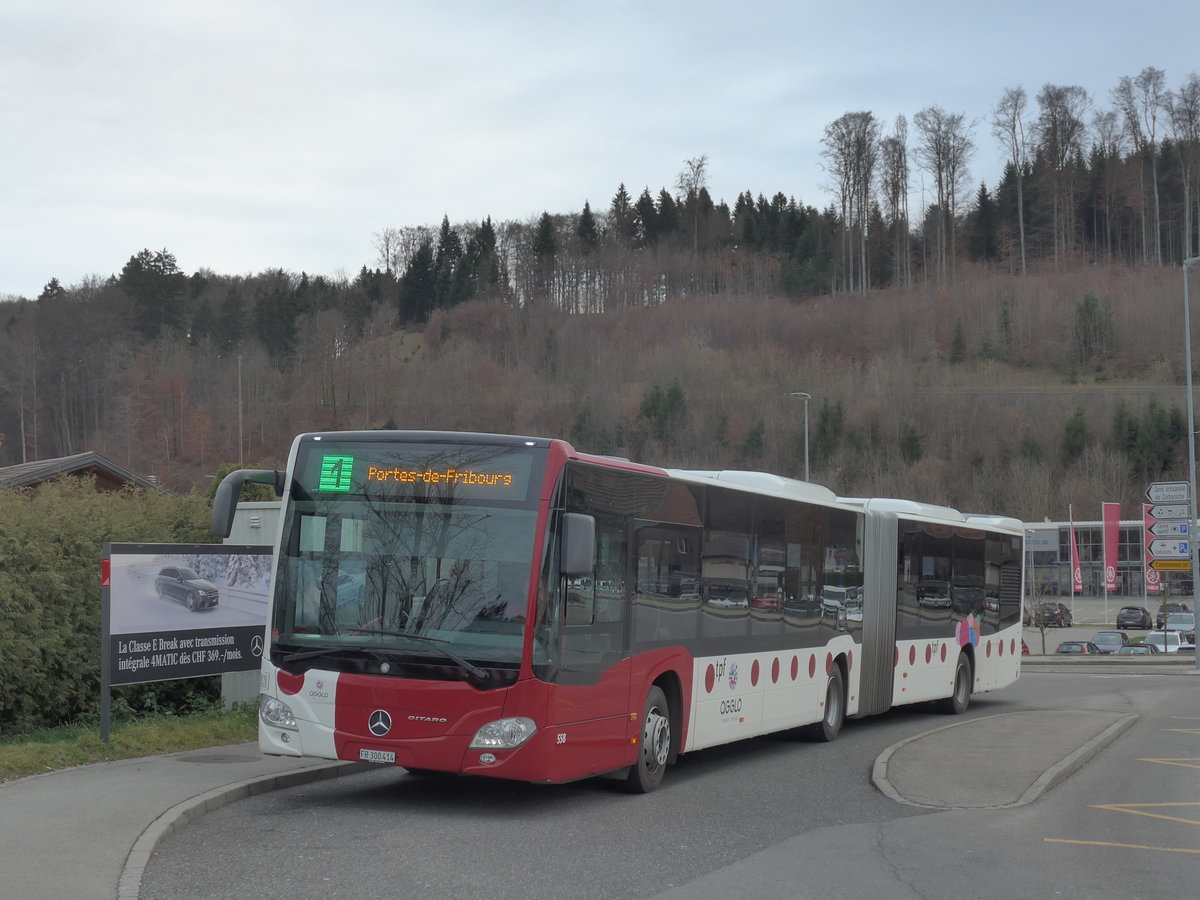 (186'707) - TPF Fribourg - Nr. 558/FR 300'414 - Mercedes am 27. November 2017 in Marly, Grin