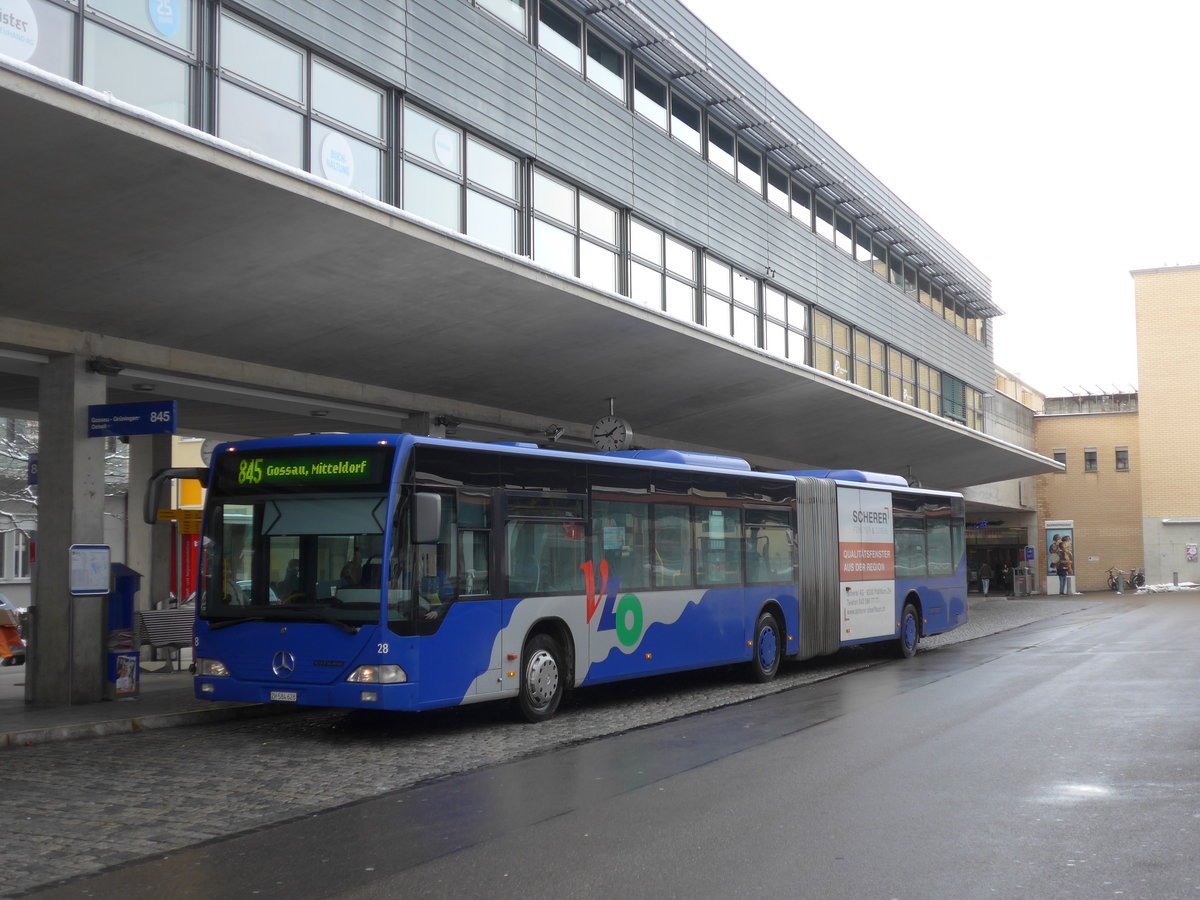 (186'868) - VZO Grningen - Nr. 28/ZH 584'628 - Mercedes am 9. Dezember 2017 beim Bahnhof Uster
