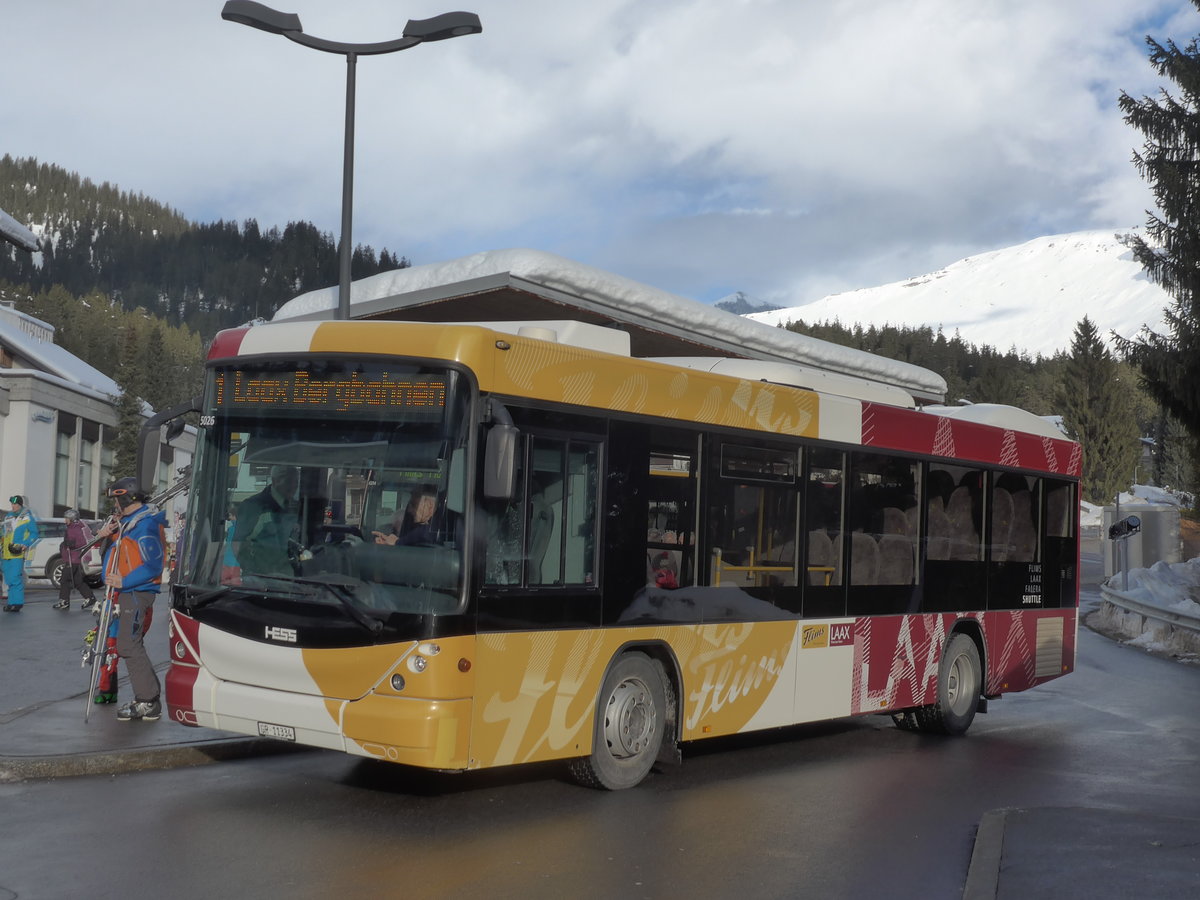 (187'352) - Stuppan, Flims - GR 11'334 - Scania/Hess am 26. Dezember 2017 in Laax, Bergbahnen
