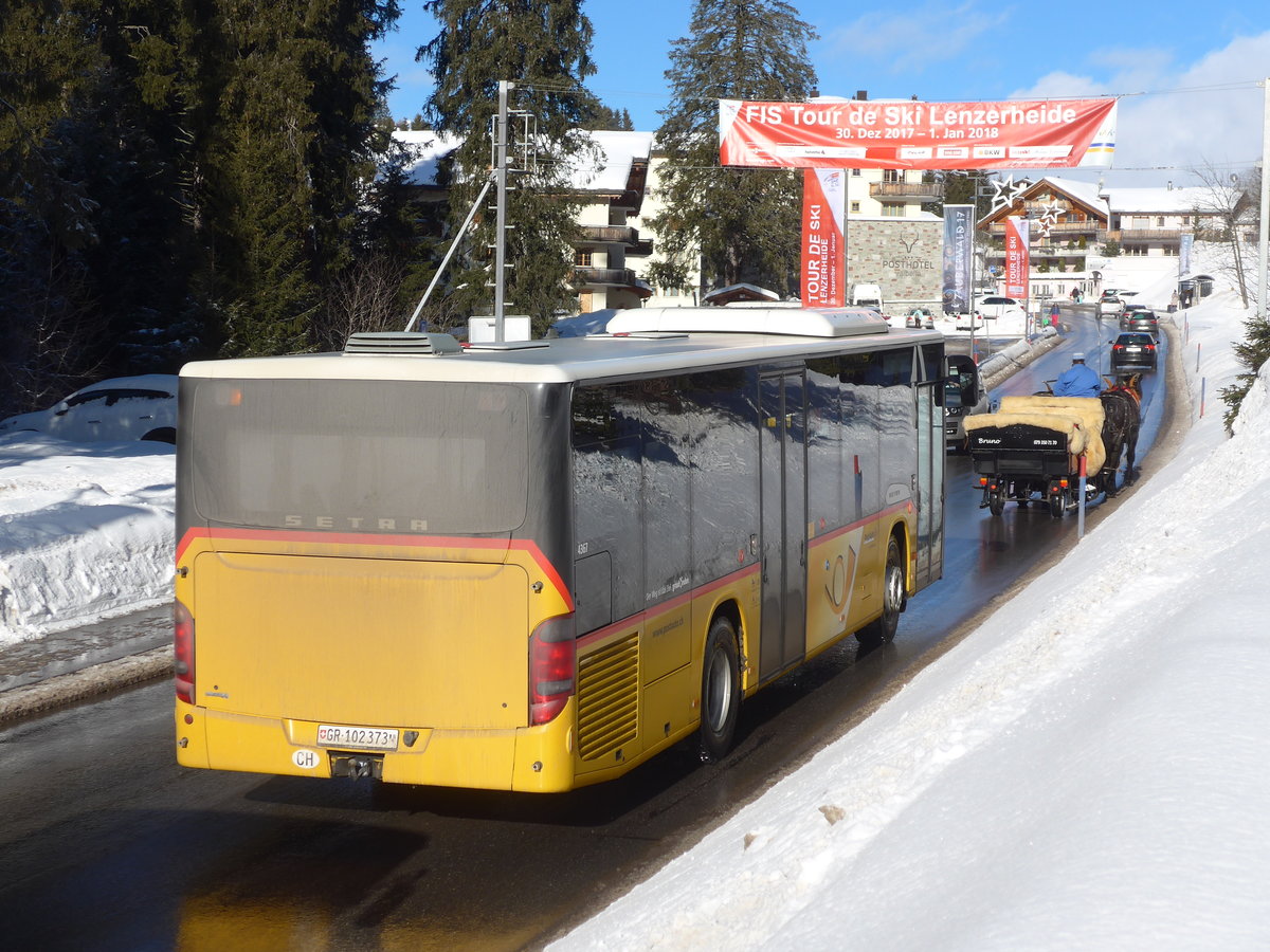 (187'588) - PostAuto Graubnden - GR 102'373 - Setra am 1. Januar 2018 in Valbella, Tour de Ski