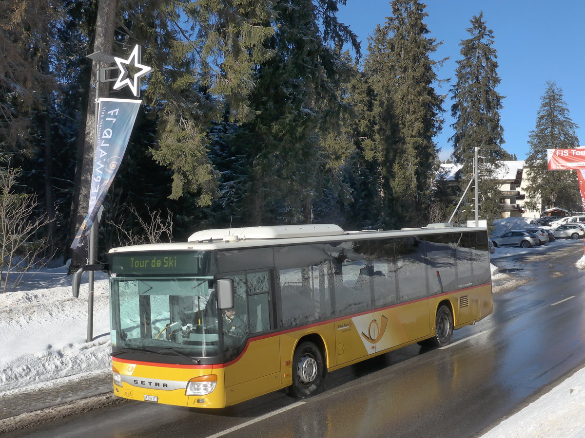 (187'593) - PostAuto Graubnden - GR 102'373 - Setra am 1. Januar 2018 in Valbella, Tour de Ski