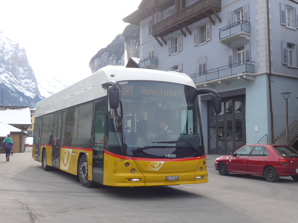 (188'264) - PostAuto Bern - BE 474'560 - Hess am 5. Februar 2018 beim Bahnhof Lauterbrunnen