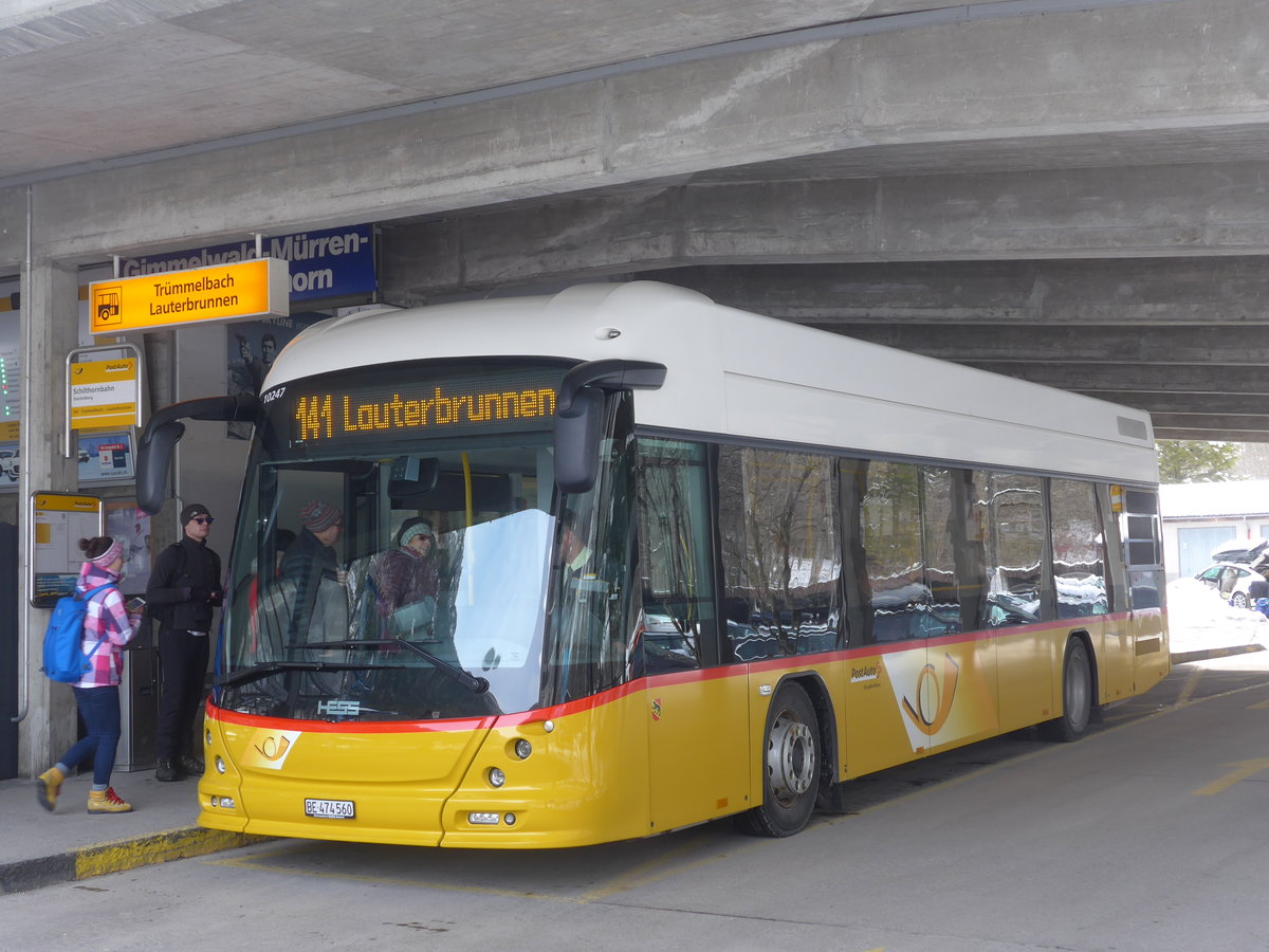 (188'274) - PostAuto Bern - BE 474'560 - Hess am 5. Februar 2018 in Stechelberg, Schilthornbahn