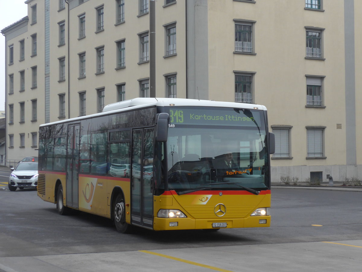 (188'303) - PostAuto Ostschweiz - TG 158'207 - Mercedes (ex Nr. 7) am 8. Februar 2018 beim Bahnhof Frauenfeld