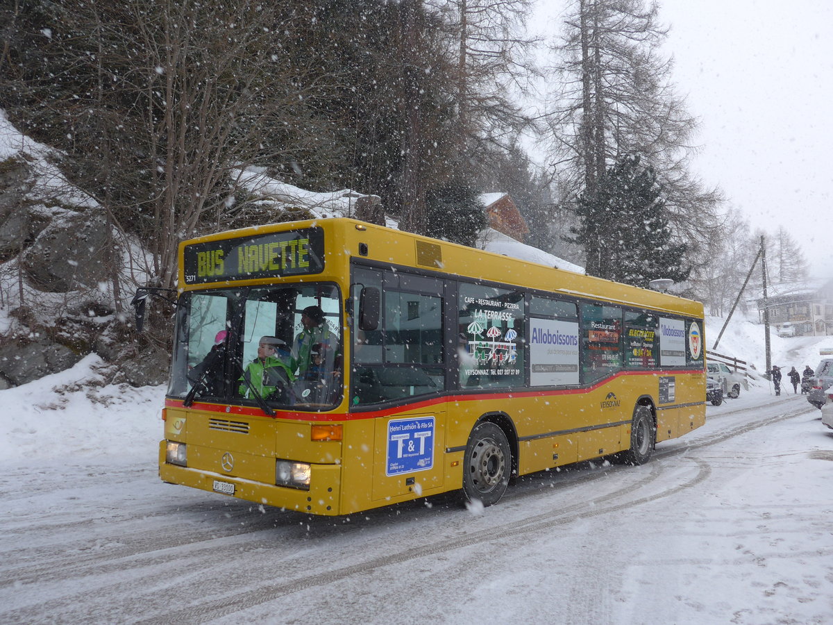 (188'370) - PostAuto Wallis - Nr. 17/VS 33'100 - Mercedes (ex Theytaz, Sion; ex AAGL Liestal Nr. 57) am 11. Februar 2018 in Veysonnaz, Station