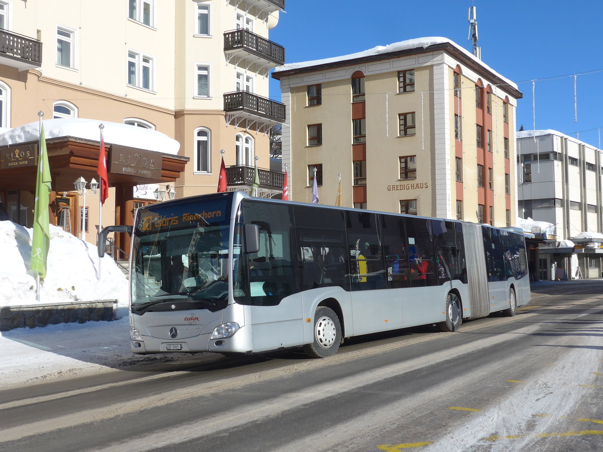 (188'499) - Kessler, Davos - GR 5965 - Mercedes am 13. Februar 2018 beim Bahnhof Davos Dorf