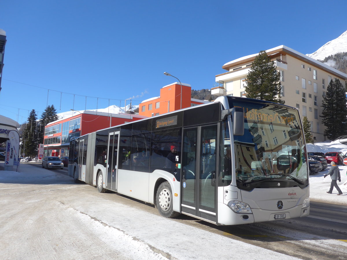 (188'524) - Kessler, Davos - GR 5965 - Mercedes am 13. Februar 2018 beim Bahnhof Davos Dorf