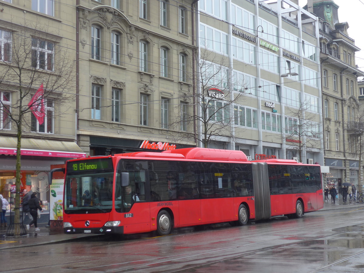 (188'643) - Bernmobil, Bern - Nr. 842/BE 671'842 - Mercedes am 15. Februar 2018 beim Bahnhof Bern