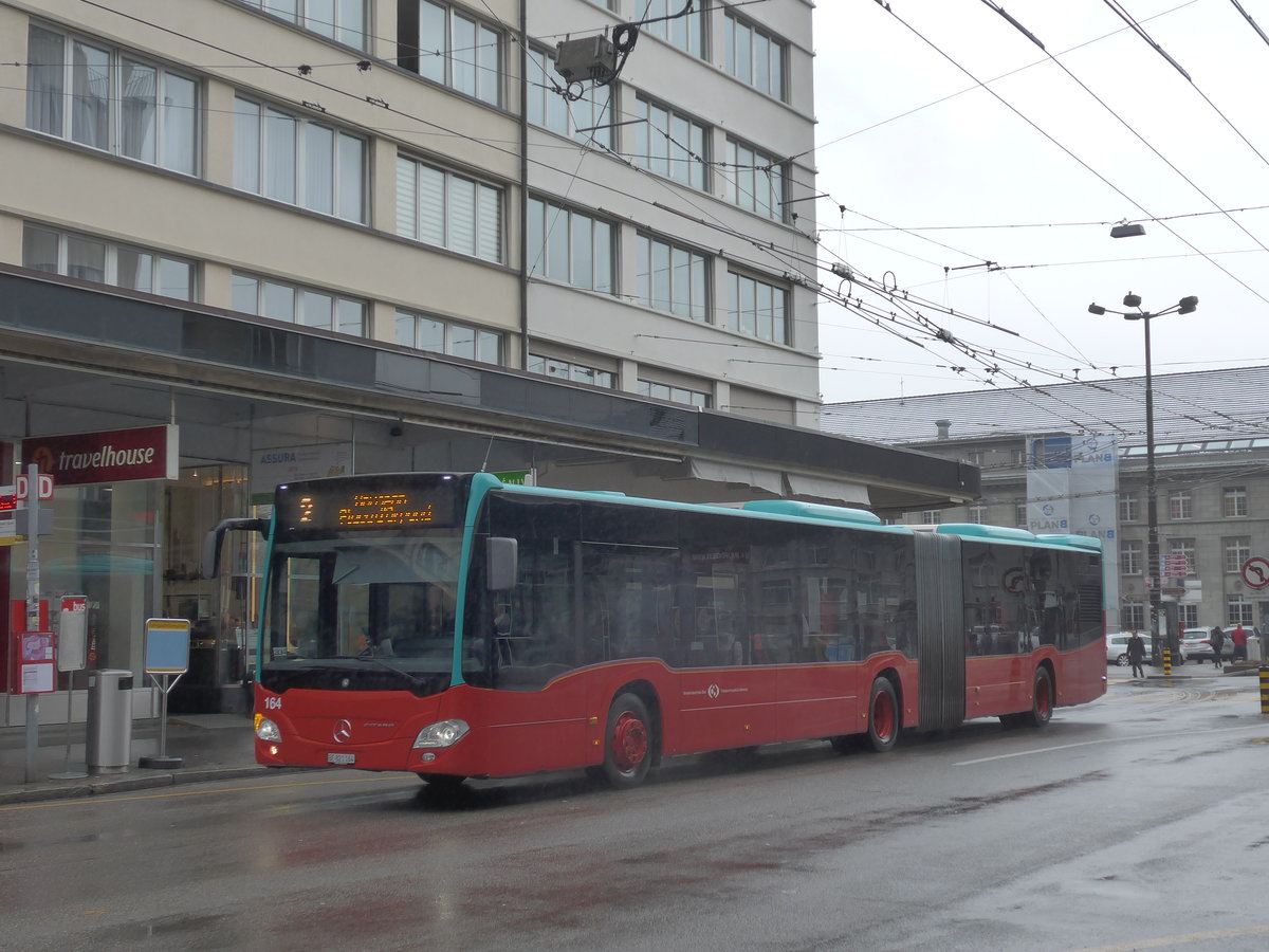 (188'711) - VB Biel - Nr. 164/BE 821'164 - Mercedes am 15. Februar 2018 beim Bahnhof Biel