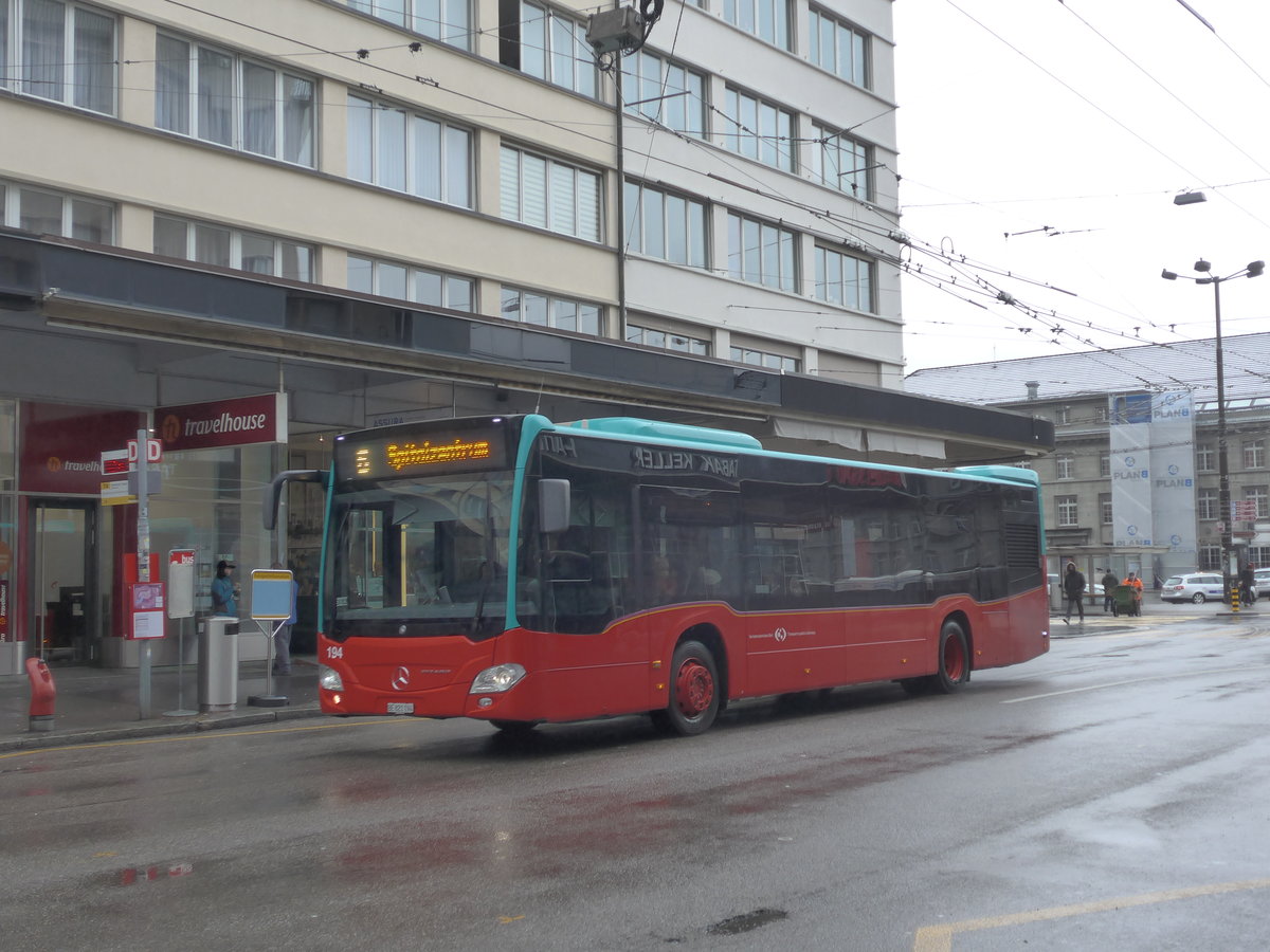(188'720) - VB Biel - Nr. 194/BE 821'194 - Mercedes am 15. Februar 2018 beim Bahnhof Biel