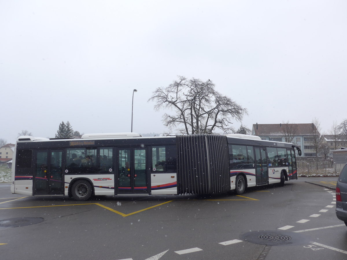 (189'506) - Limmat Bus, Dietikon - AG 380'805 - Scania am 19. Mrz 2018 in Meisterschwanden, Schulhaus