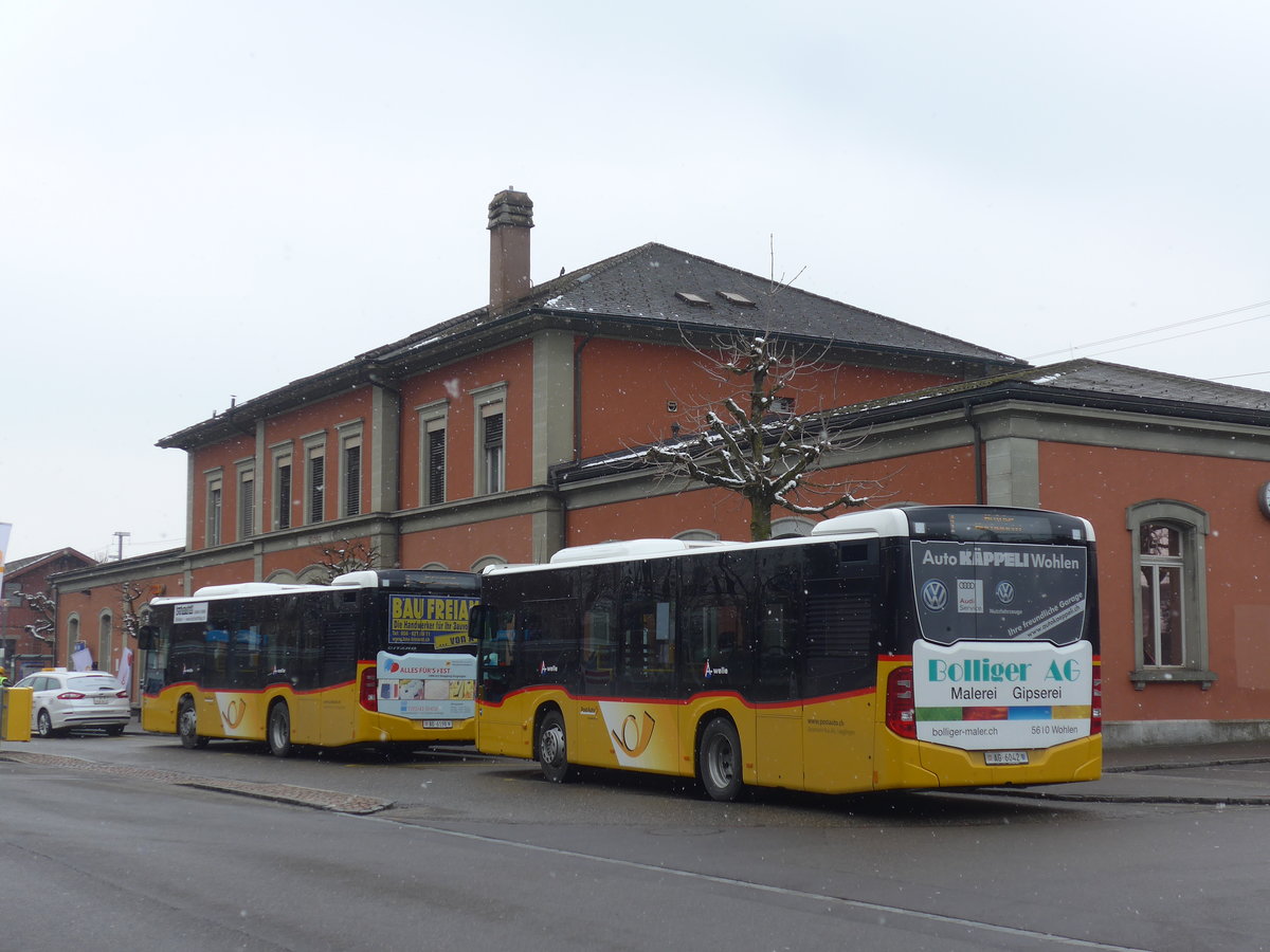 (189'524) - Geissmann, Hgglingen - AG 6042 - Mercedes am 19. Mrz 2018 beim Bahnhof Wohlen