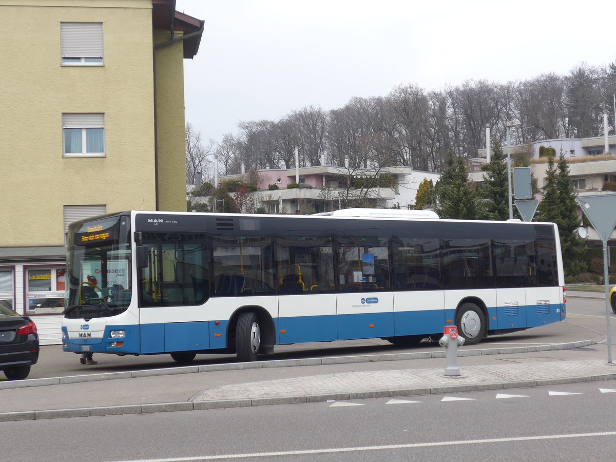 (189'594) - ATE Bus, Effretikon - Nr. 21/ZH 508'321 - MAN am 19. Mrz 2018 in Kloten, Bassersdorferstrasse
