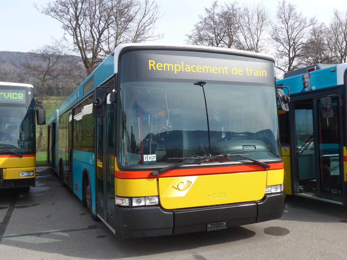 (189'901) - PostAuto Bern - Nr. 797 - Volvo/Hess (ex Bernmobil, Bern Nr. 258) am 2. April 2018 in Develier, Parkplatz
