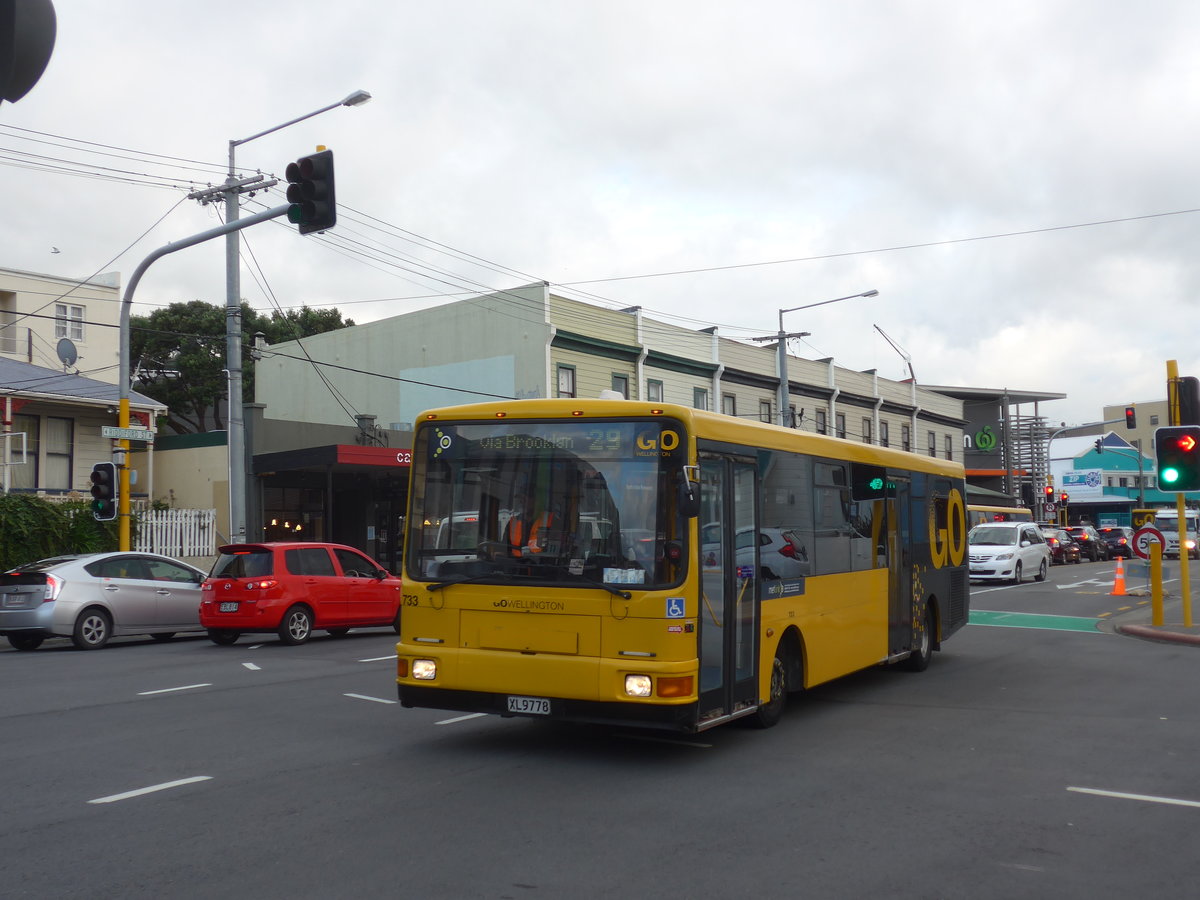 (191'568) - GO Wellington - Nr. 733/XL9778 - MAN/Designline (ex Stagecoach, Auckland Nr. 733) am 27. April 2018 in Wellington, Spital