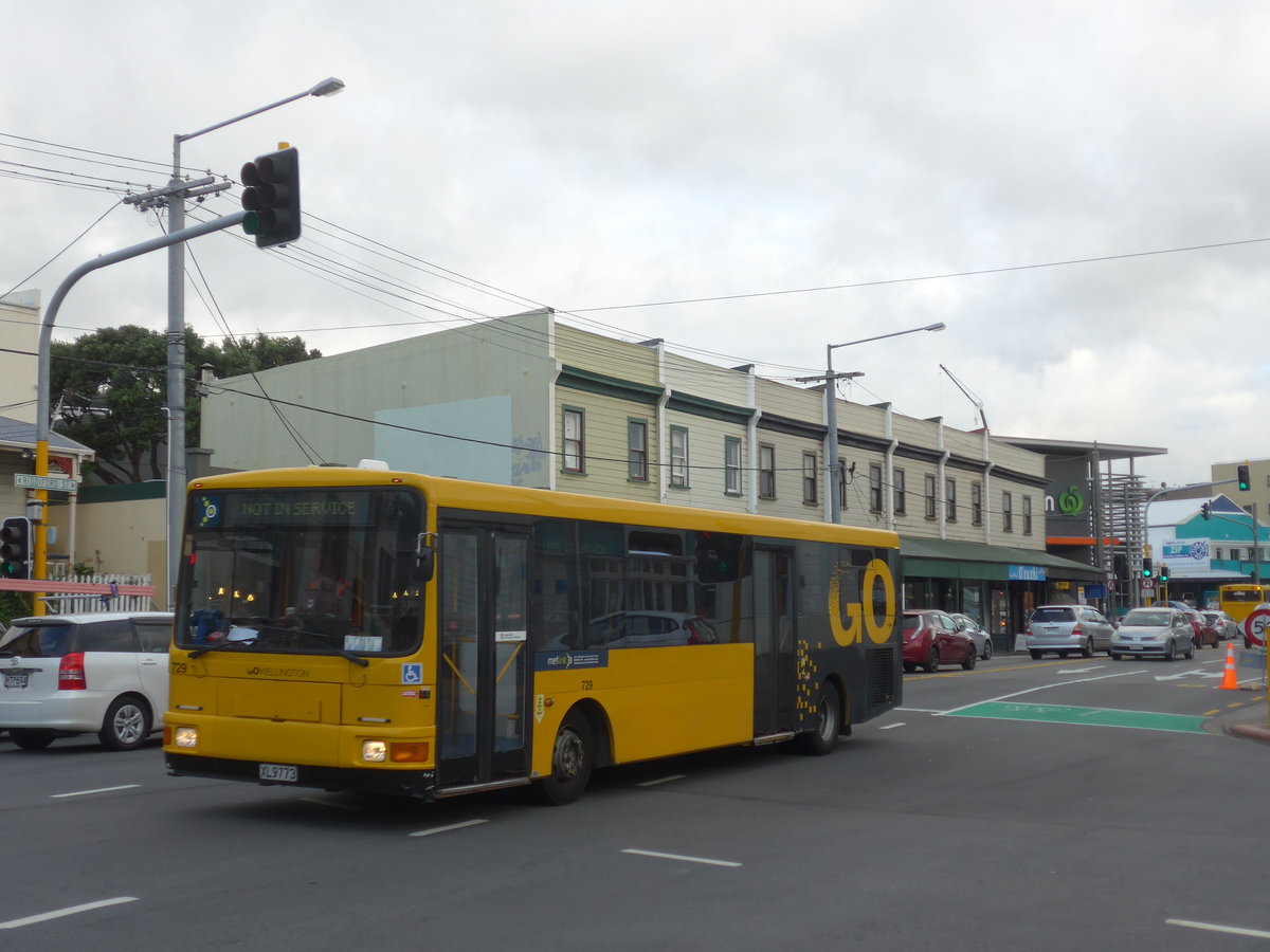 (191'569) - GO Wellington - Nr. 729/XL9773 - MAN/Designline (ex Stagecoach, Auckland Nr. 729) am 27. April 2018 in Wellington, Spital