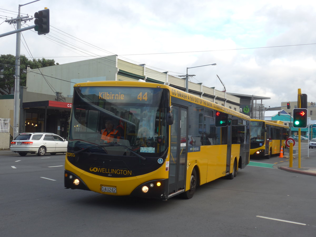 (191'592) - GO Wellington - Nr. 2313/DAU242 - MAN/Designline (ex Red Bus, Christchurch Nr. 704) am 27. April 2018 in Wellington, Spital