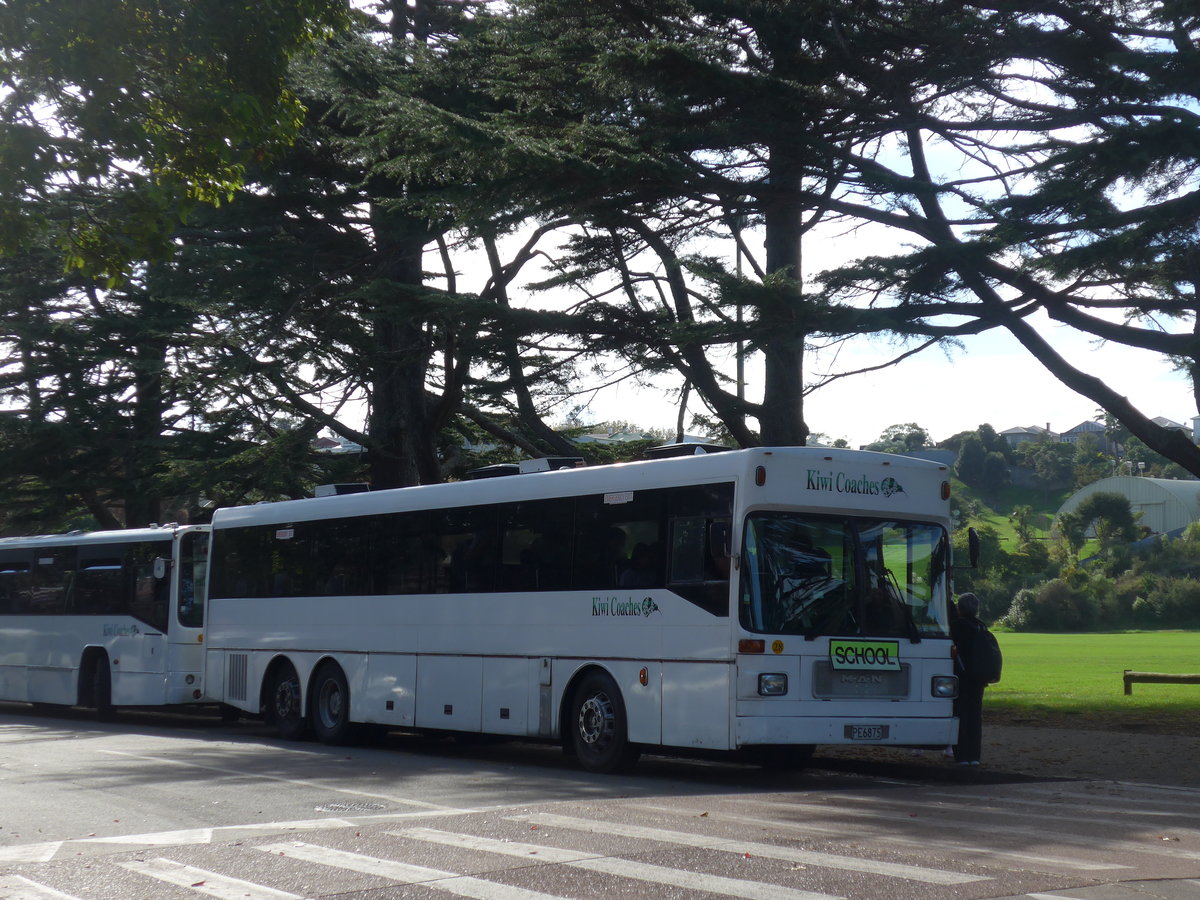 (192'210) - Kiwi Coaches, Auckland - Nr. 28/PE6875 - MAN/Coachwork International (ex Red Bus, Christchurch Nr. 673) am 1. Mai 2018 in Auckland, Motat